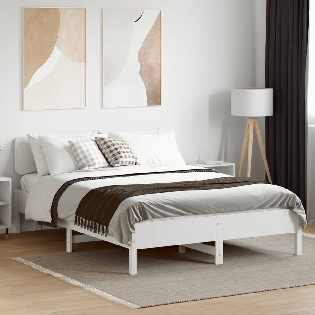 Giroletto senza Materasso Bianco 150x200 cm Legno Massello Pino