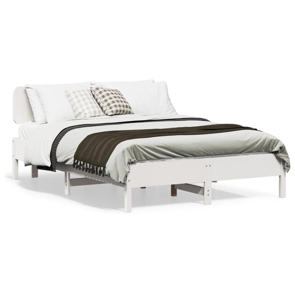 Letto senza Materasso Bianco 140x190 cm Legno Massello di Pino