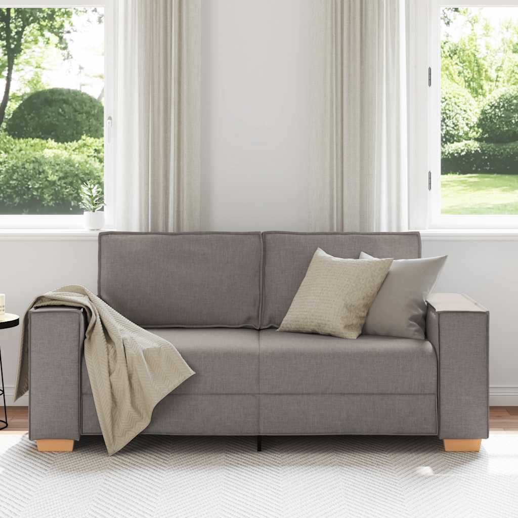 Divano a 2 posti tortora 180x78x84 cm in tessuto