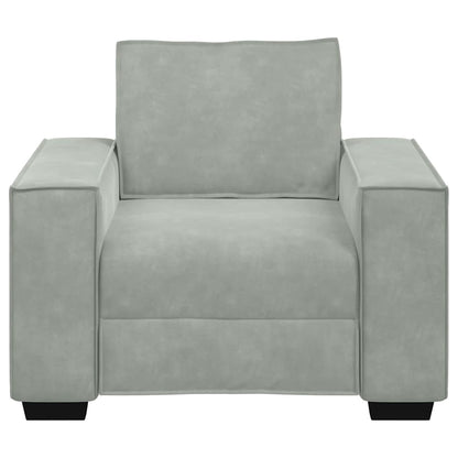 Divano Sedia Grigio Chiaro 59 cm Velluto