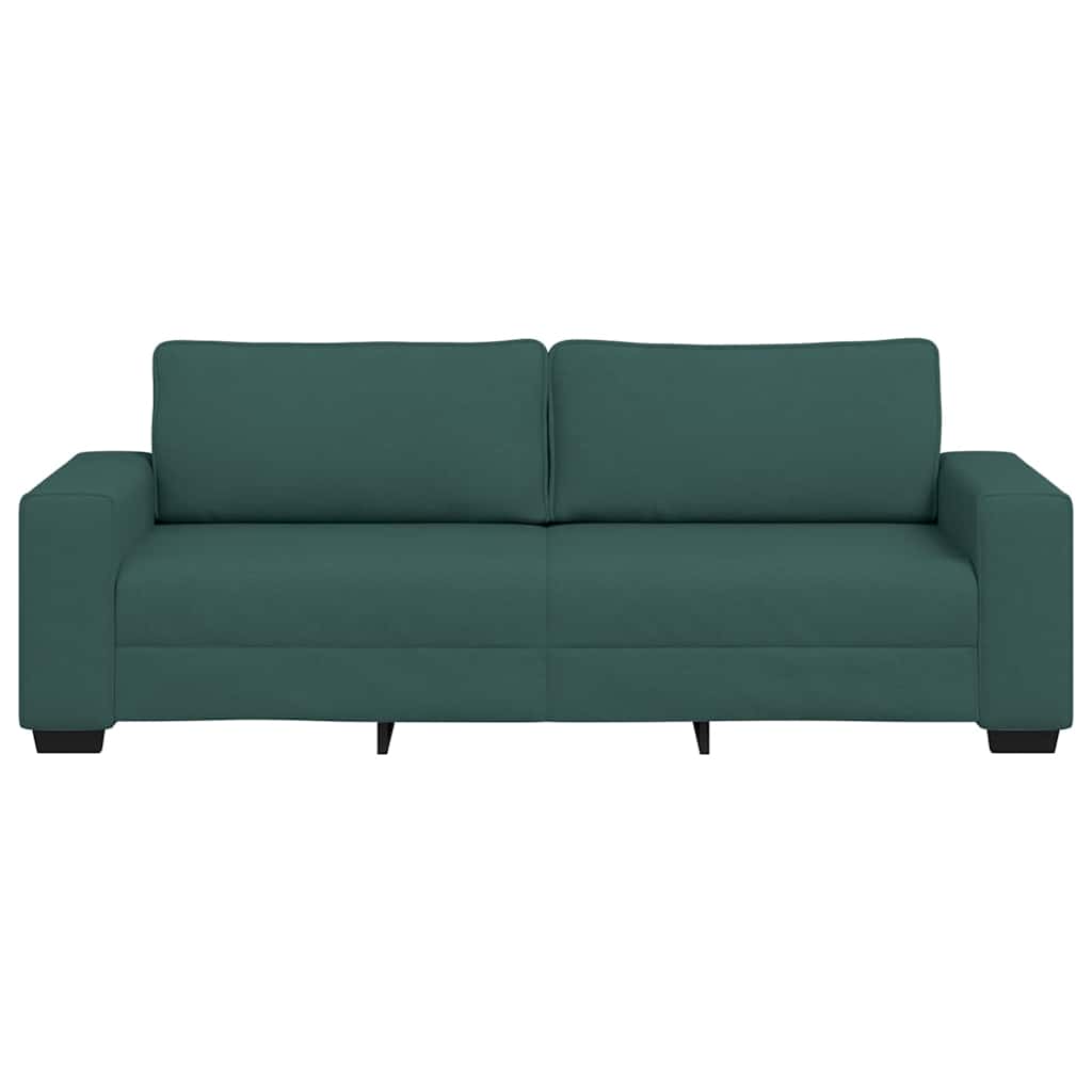 Divano a 3 Posti Verde Scuro 180 cm in Tessuto