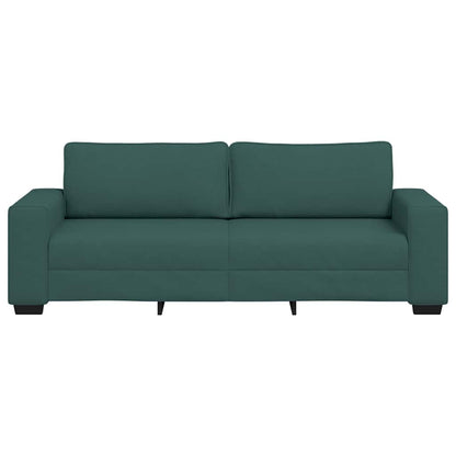 Divano a 3 Posti Verde Scuro 180 cm in Tessuto