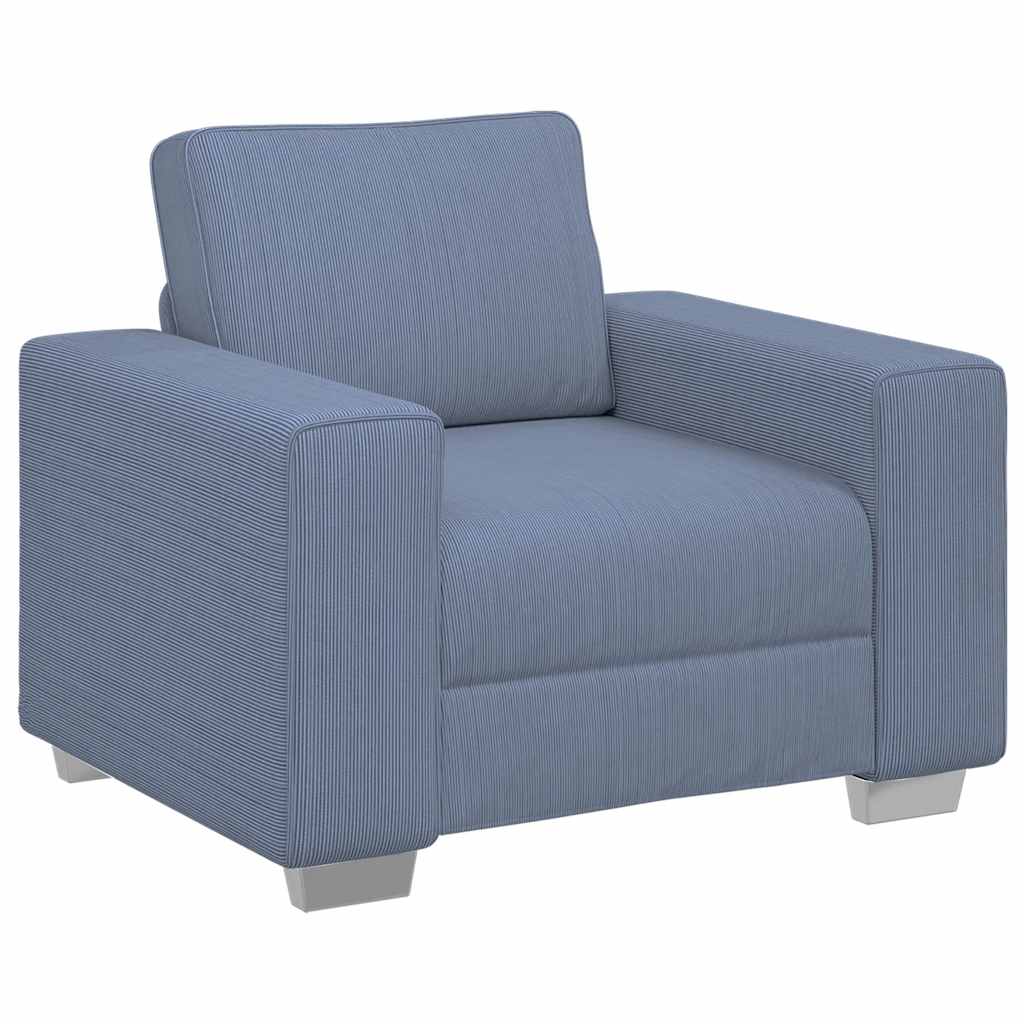 Divano Sedia Blu 100x77x82 cm Tessuto di velluto a coste