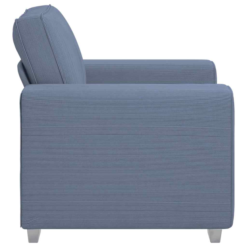 Divano Sedia Blu 100x77x82 cm Tessuto di velluto a coste