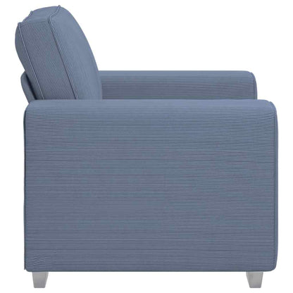 Divano Sedia Blu 100x77x82 cm Tessuto di velluto a coste