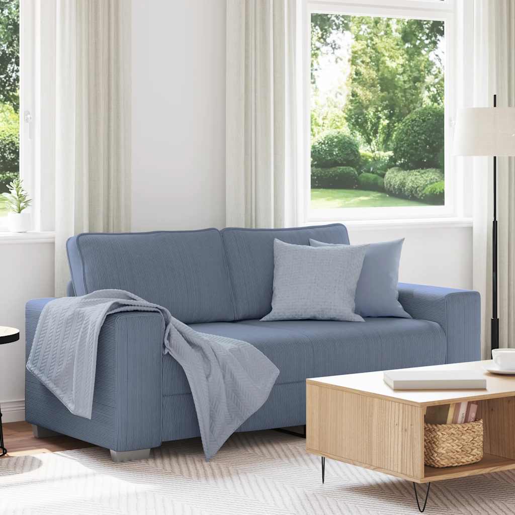 Divano Divanetto Blu 180x77x82 cm Tessuto di Velluto a Coste