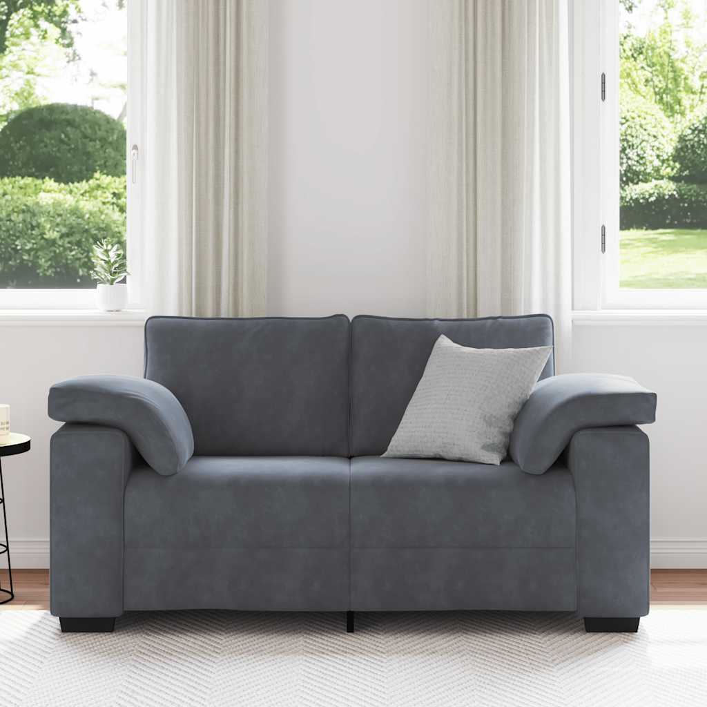 Divano Divanetto Grigio Scuro 160x77x82 cm in Velluto