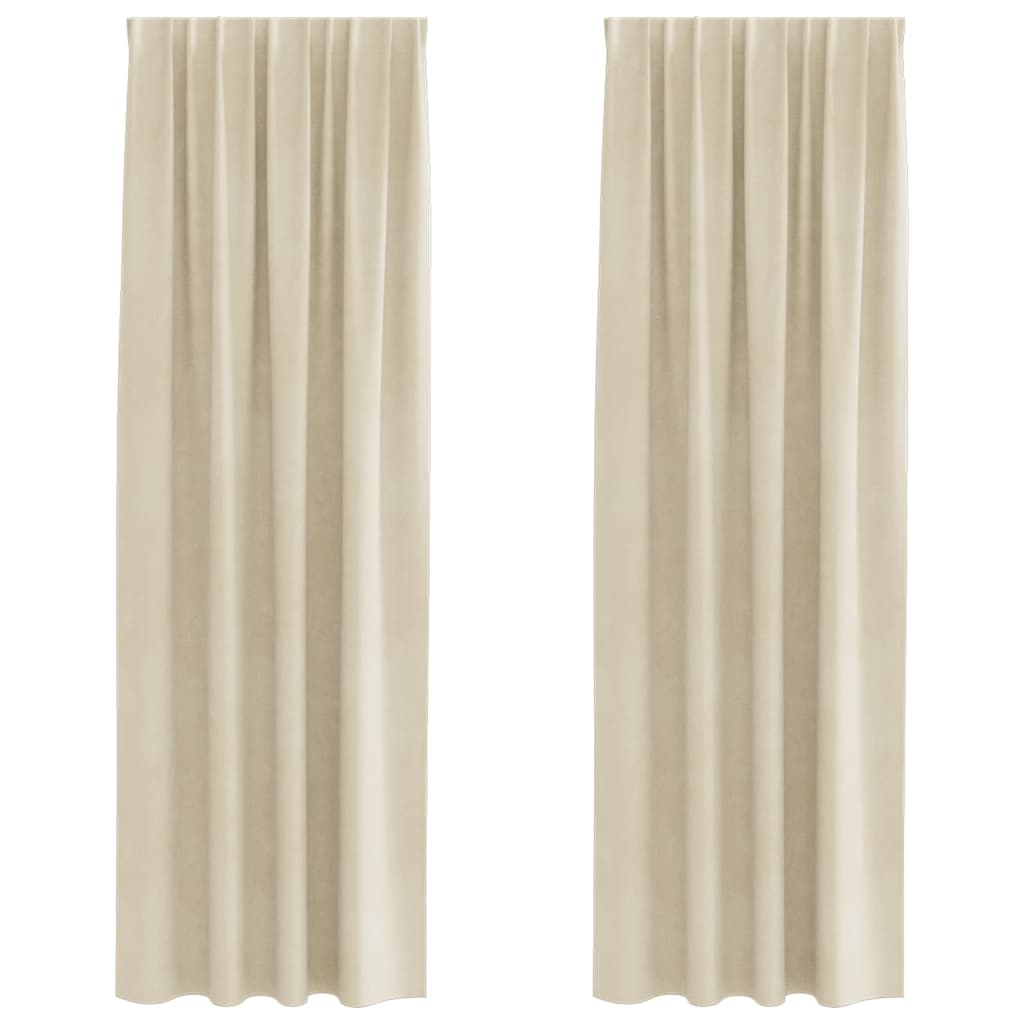 Tende oscuranti 2 pcs Crema 140 x 245 cm Velluto