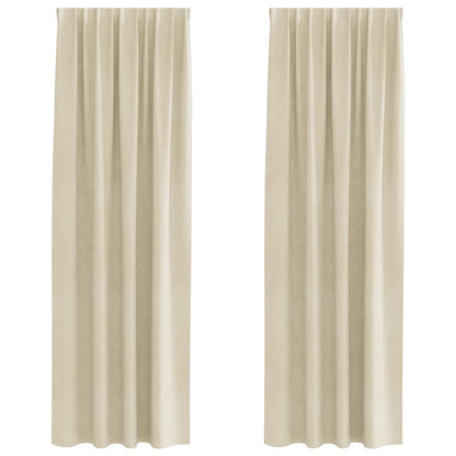 Tende oscuranti 2 pcs Crema 140 x 245 cm Velluto