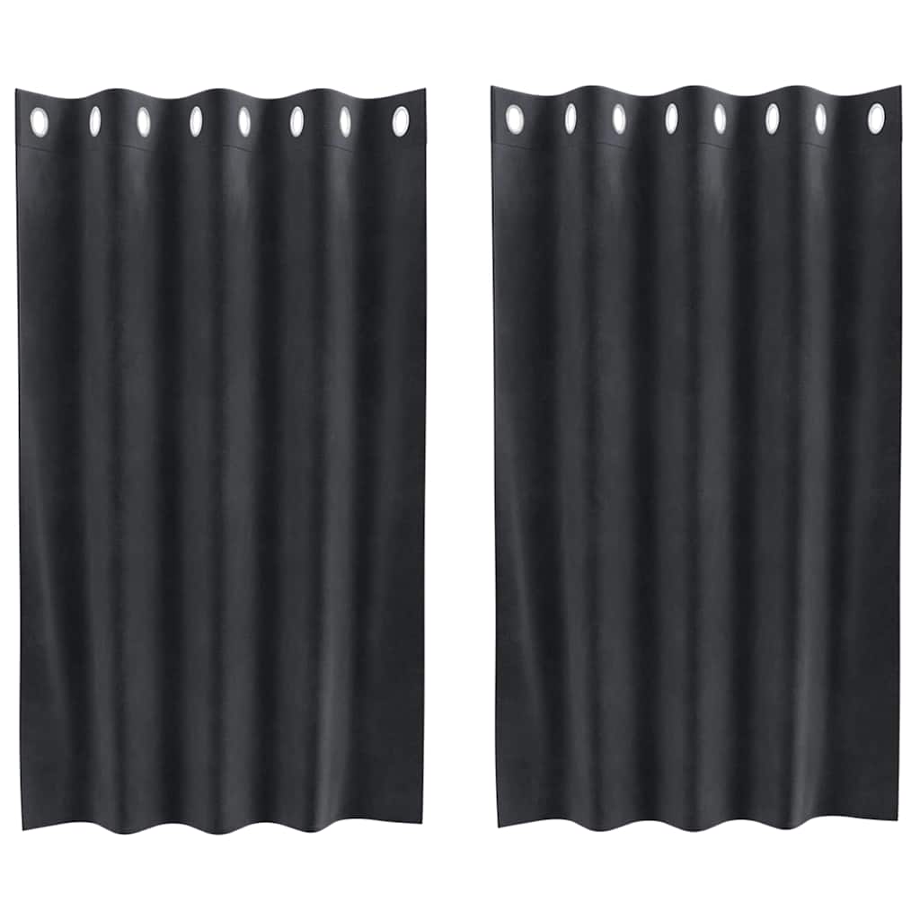 Tende oscuranti 2 pcs Grigio scuro 140 x 140 cm Velluto