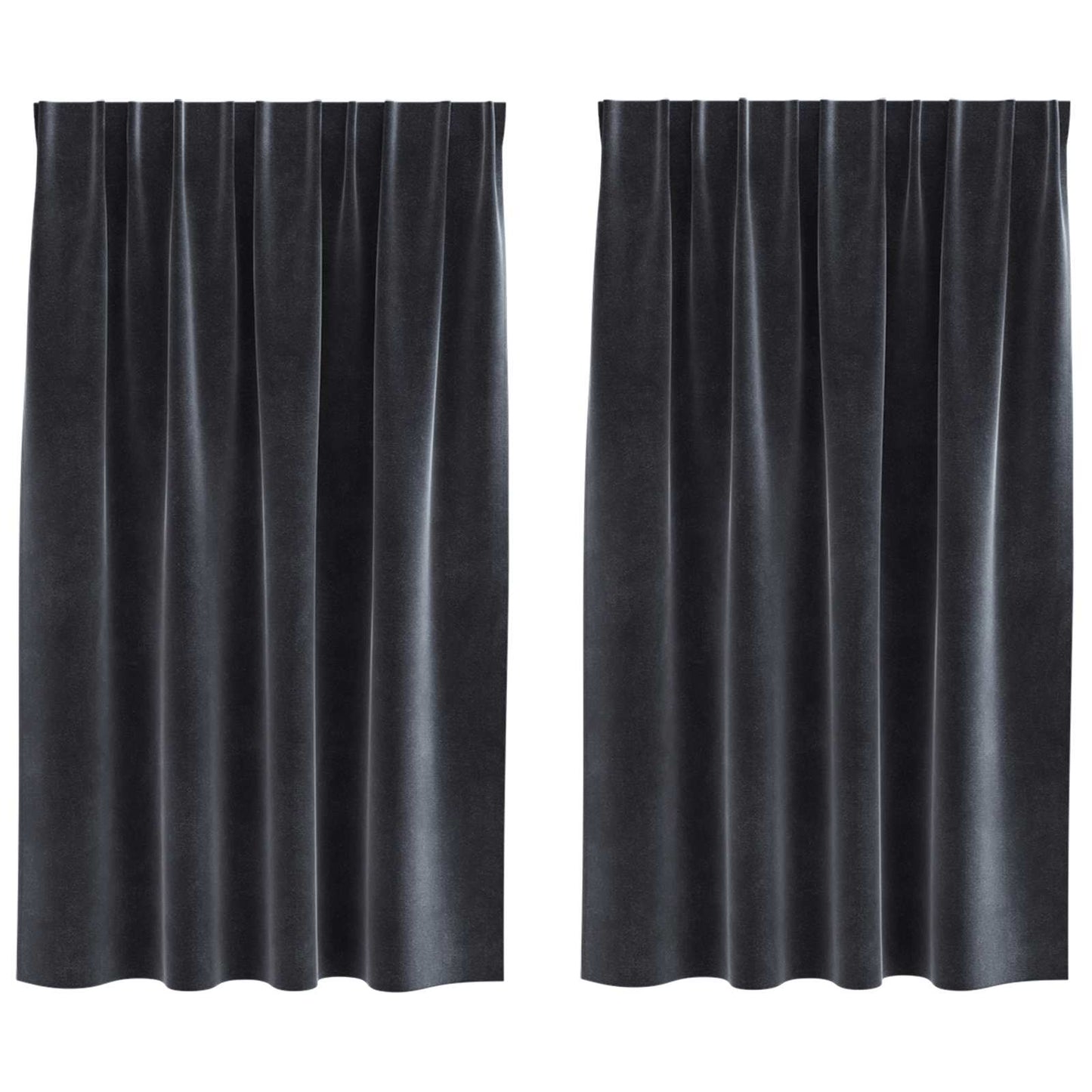 Tende oscuranti 2 pcs Grigio scuro 140 x 140 cm Velluto