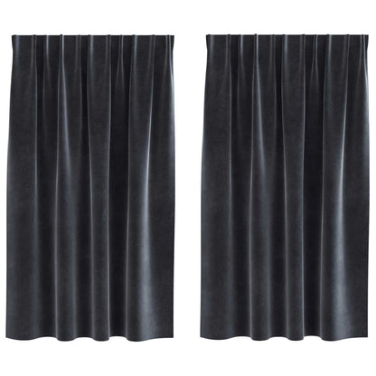 Tende oscuranti 2 pcs Grigio scuro 140 x 140 cm Velluto