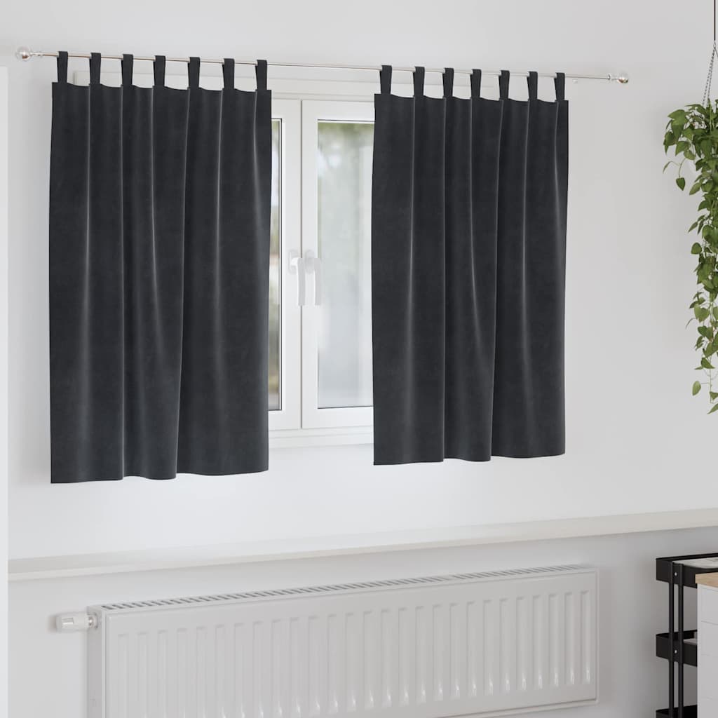 Tende oscuranti 2 pcs Grigio scuro 140 x 140 cm Velluto