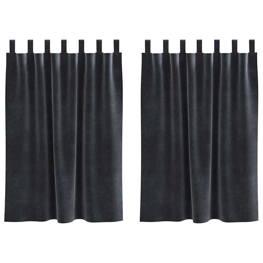 Tende oscuranti 2 pcs Grigio scuro 140 x 140 cm Velluto