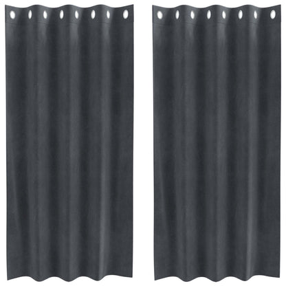 Tende oscuranti 2 pcs Grigio chiaro 140 x 175 cm Velluto