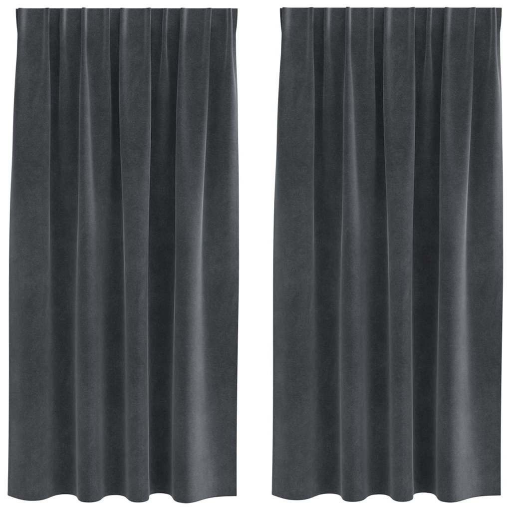 Tende oscuranti 2 pcs Grigio chiaro 140 x 175 cm Velluto