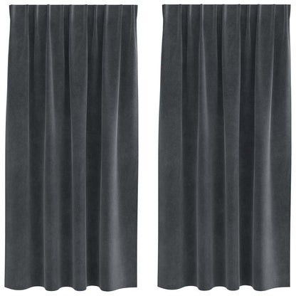Tende oscuranti 2 pcs Grigio chiaro 140 x 175 cm Velluto