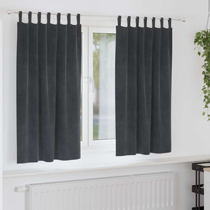 Tende oscuranti 2 pcs Grigio chiaro 140 x 175 cm Velluto