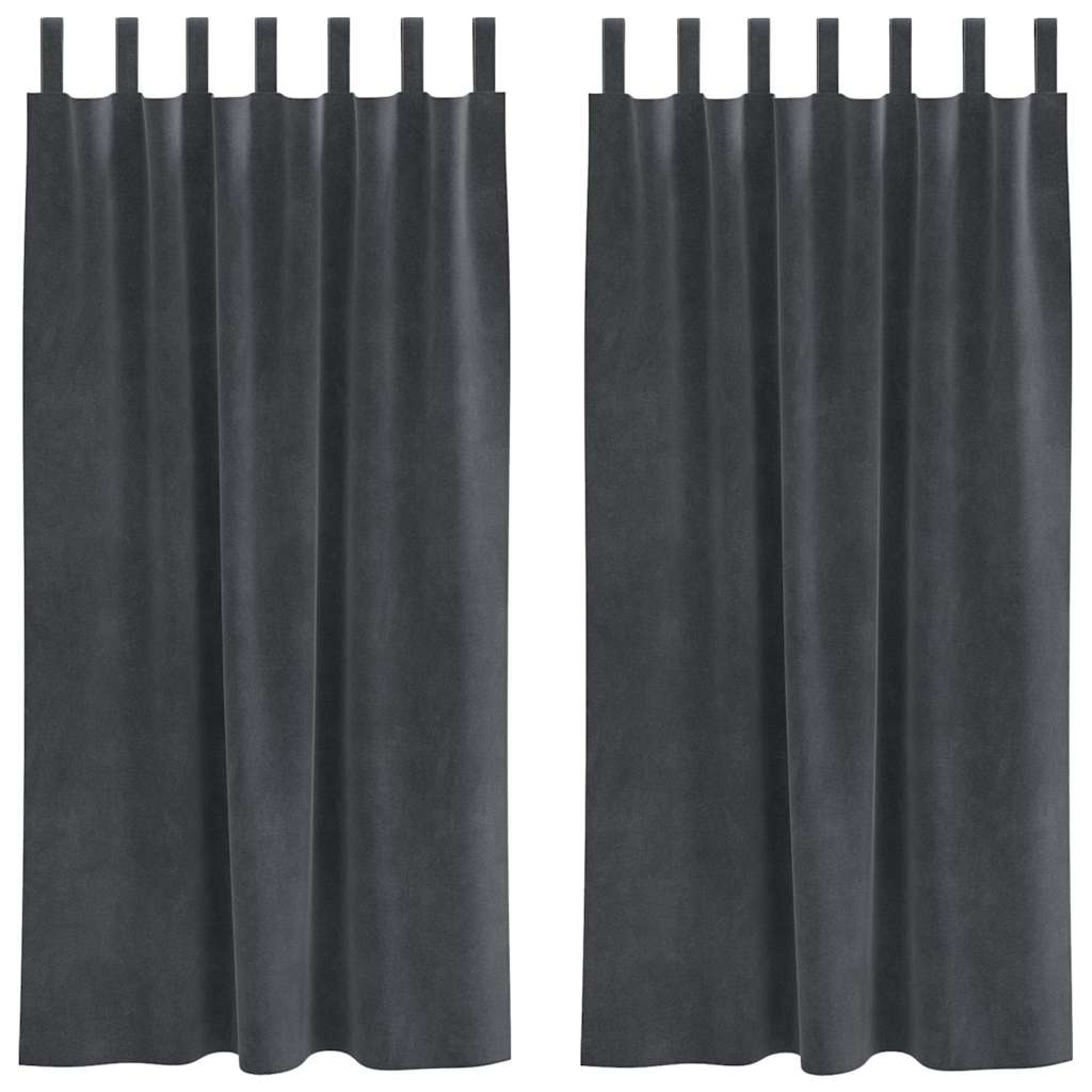 Tende oscuranti 2 pcs Grigio chiaro 140 x 175 cm Velluto