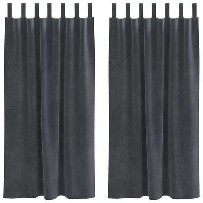 Tende oscuranti 2 pcs Grigio chiaro 140 x 175 cm Velluto