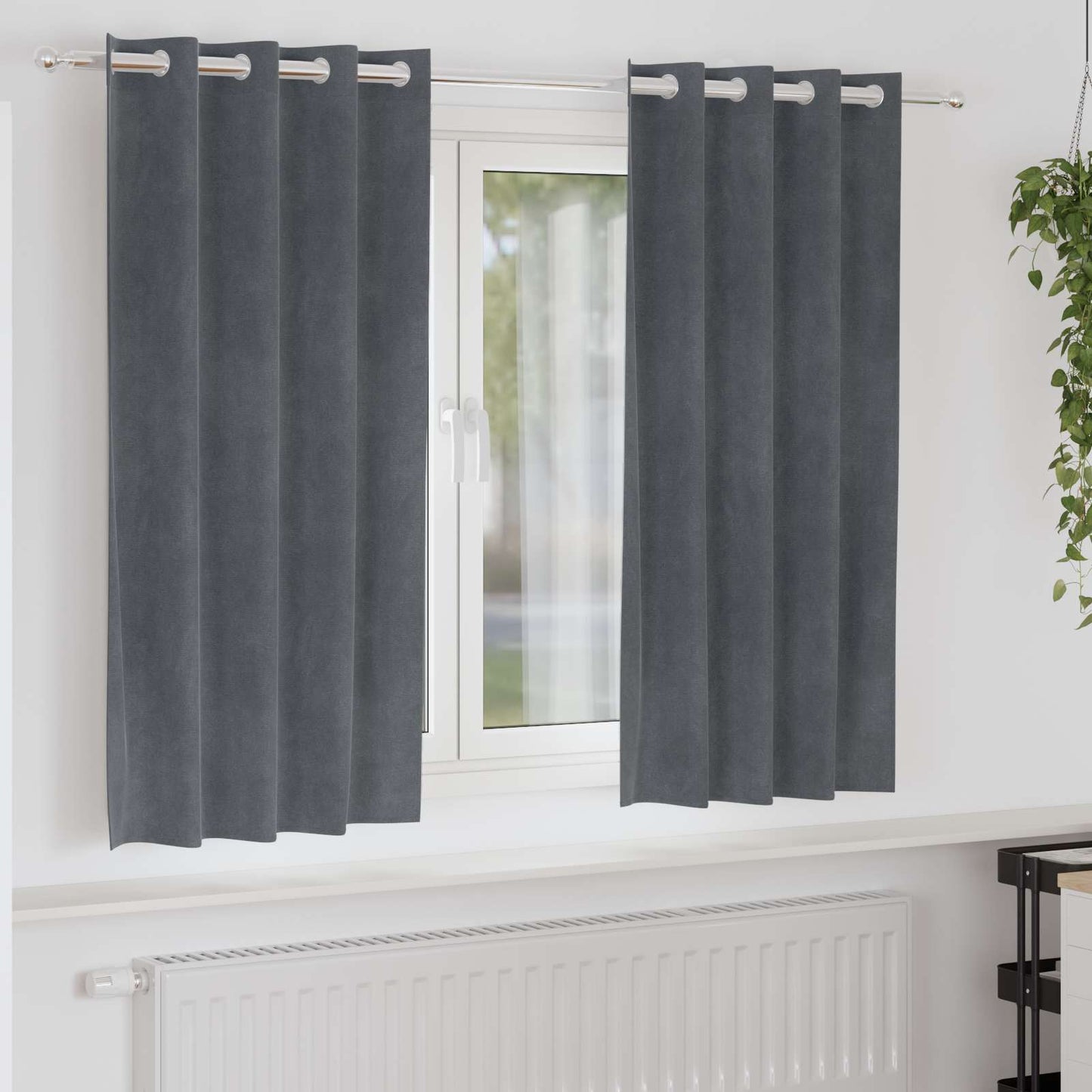 Tende oscuranti 2 pcs Grigio chiaro 140 x 175 cm Velluto
