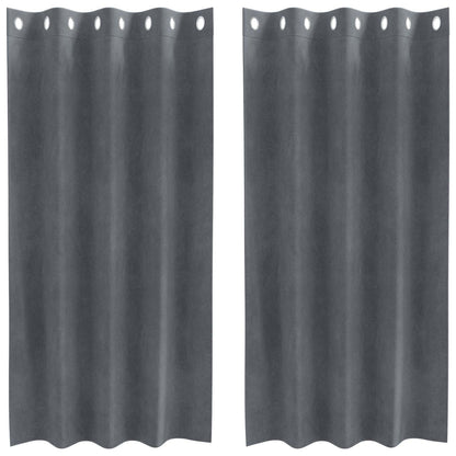 Tende oscuranti 2 pcs Grigio chiaro 140 x 175 cm Velluto