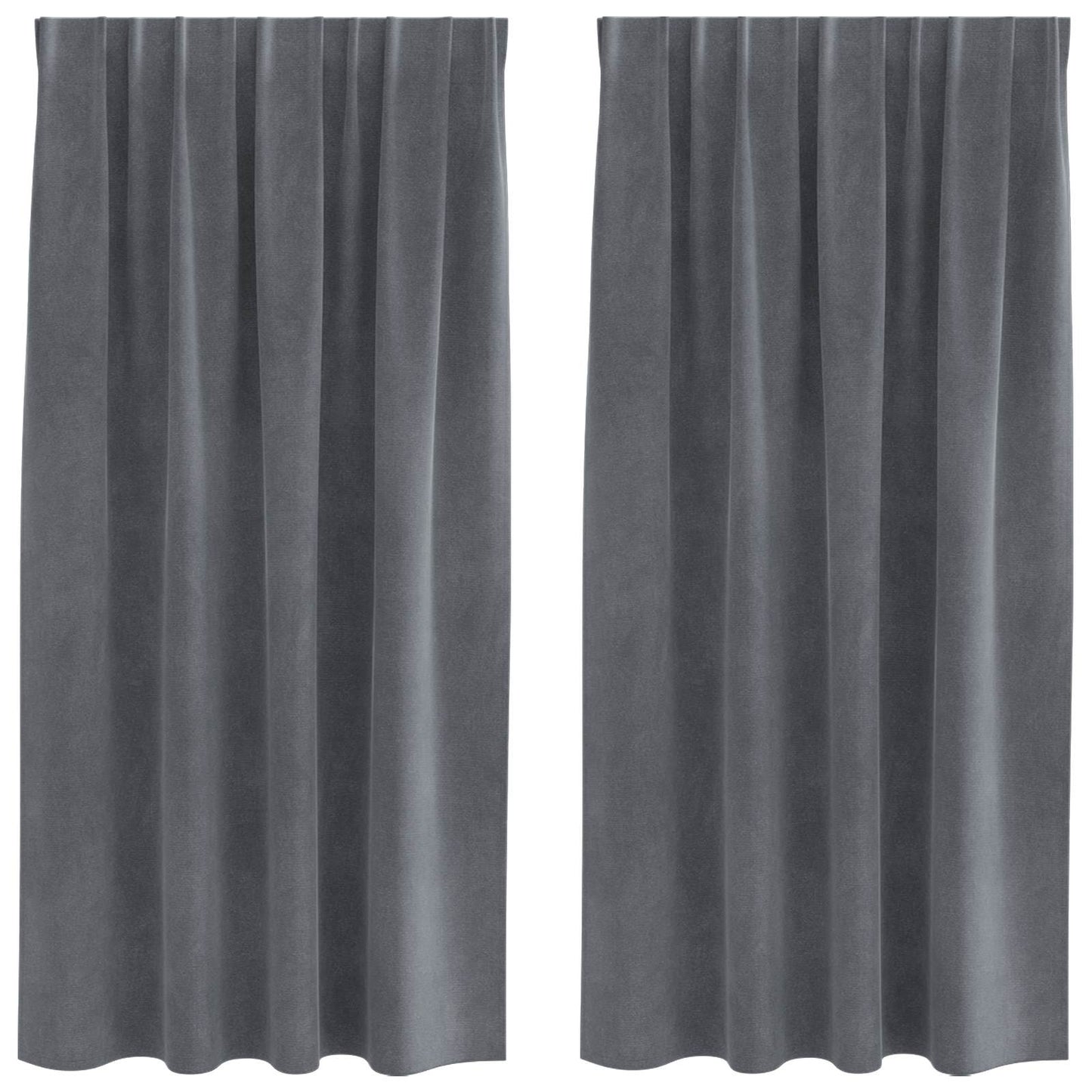 Tende oscuranti 2 pcs Grigio chiaro 140 x 175 cm Velluto