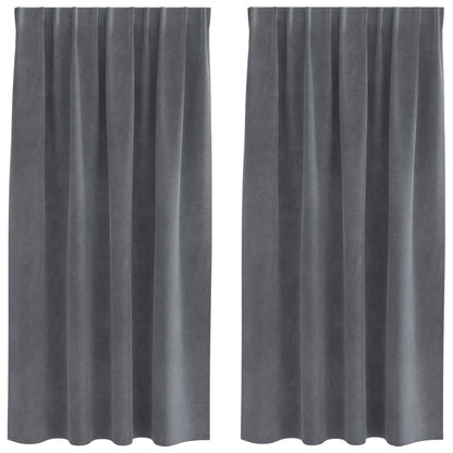 Tende oscuranti 2 pcs Grigio chiaro 140 x 175 cm Velluto