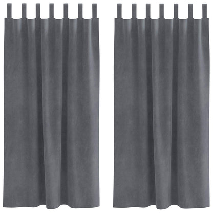 Tende oscuranti 2 pcs Grigio chiaro 140 x 175 cm Velluto