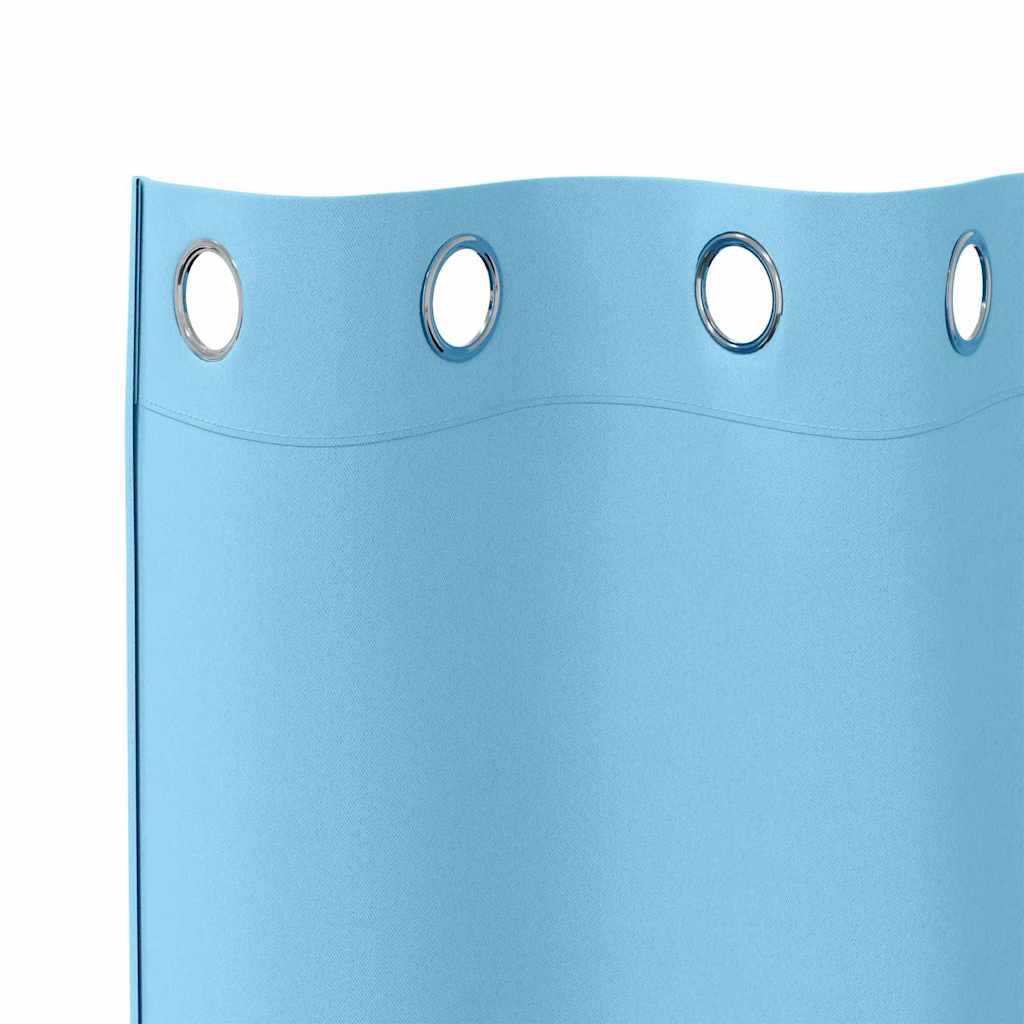 Tende Blackout con Anelli 2 pcs Blu Chiaro 140 x 140 cm
