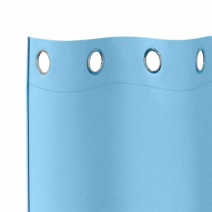 Tende Blackout con Anelli 2 pcs Blu Chiaro 140 x 140 cm