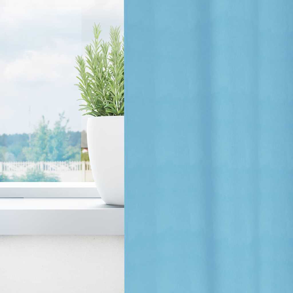 Tende Blackout con Anelli 2 pcs Blu Chiaro 140 x 140 cm