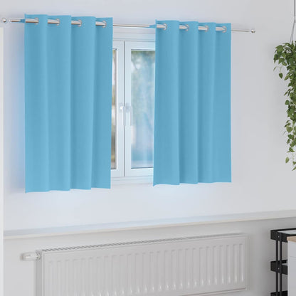 Tende Blackout con Anelli 2 pcs Blu Chiaro 140 x 140 cm
