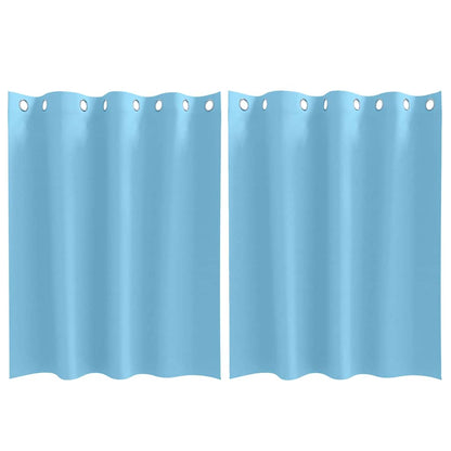 Tende Blackout con Anelli 2 pcs Blu Chiaro 140 x 140 cm