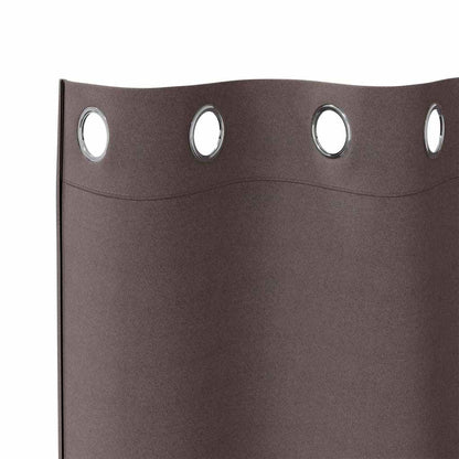 Tende Blackout con Anelli 2 pcs Marrone Scuro 260 x 140 cm