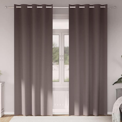 Tende Blackout con Anelli 2 pcs Marrone Scuro 260 x 140 cm