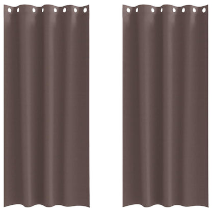 Tende Blackout con Anelli 2 pcs Marrone Scuro 260 x 140 cm
