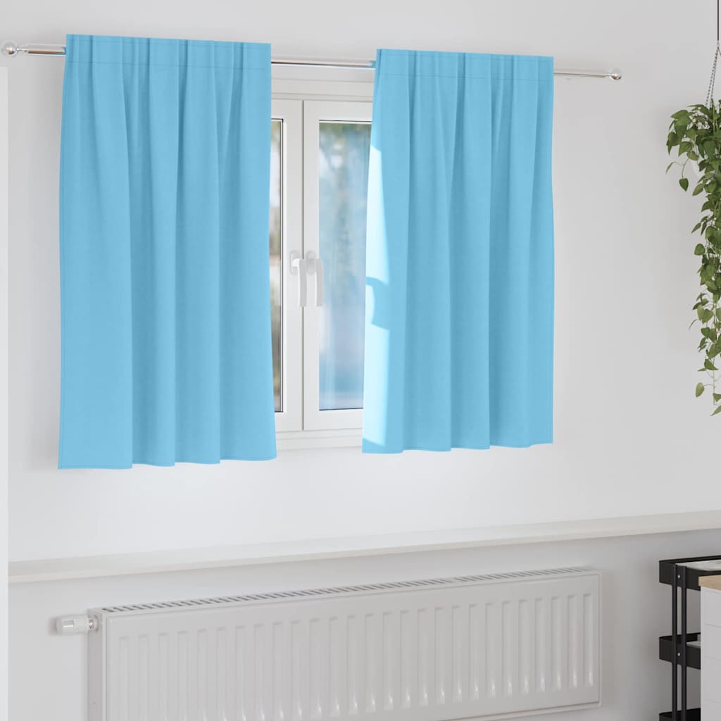 Tende Blackout con Anelli 2 pcs Blu Chiaro 140 x 140 cm