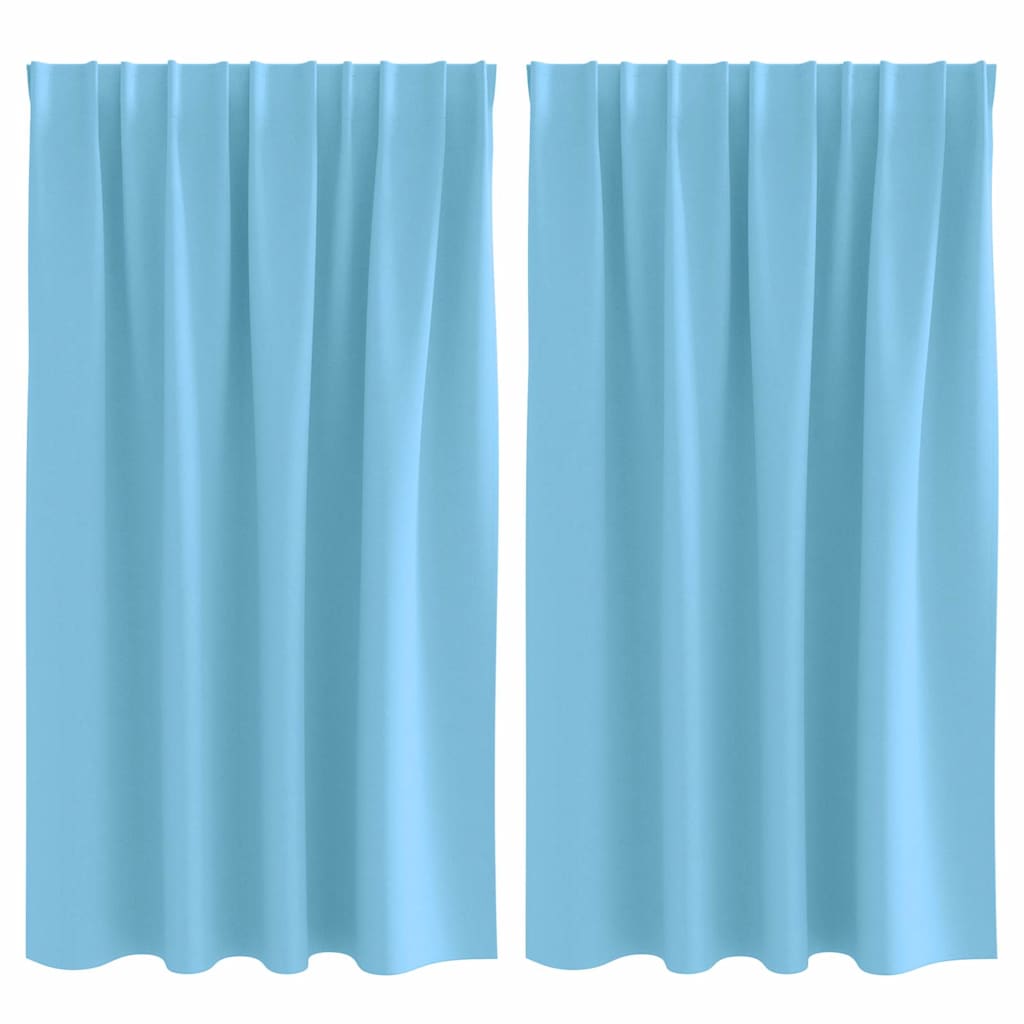 Tende Blackout con Anelli 2 pcs Blu Chiaro 140 x 140 cm