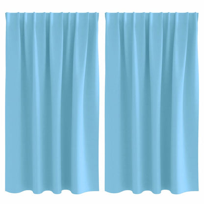 Tende Blackout con Anelli 2 pcs Blu Chiaro 140 x 140 cm