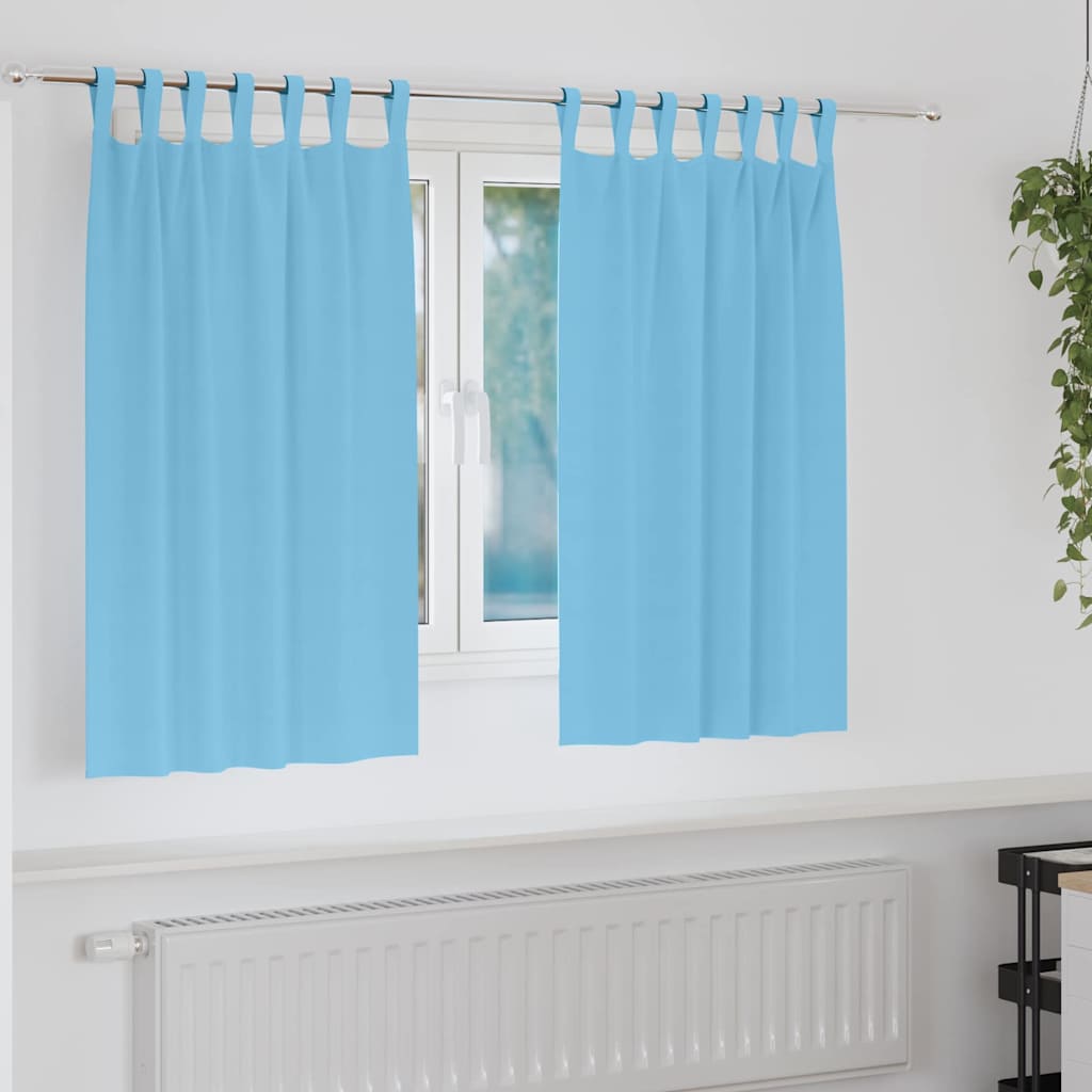 Tende Blackout con Anelli 2 pcs Blu Chiaro 140 x 140 cm