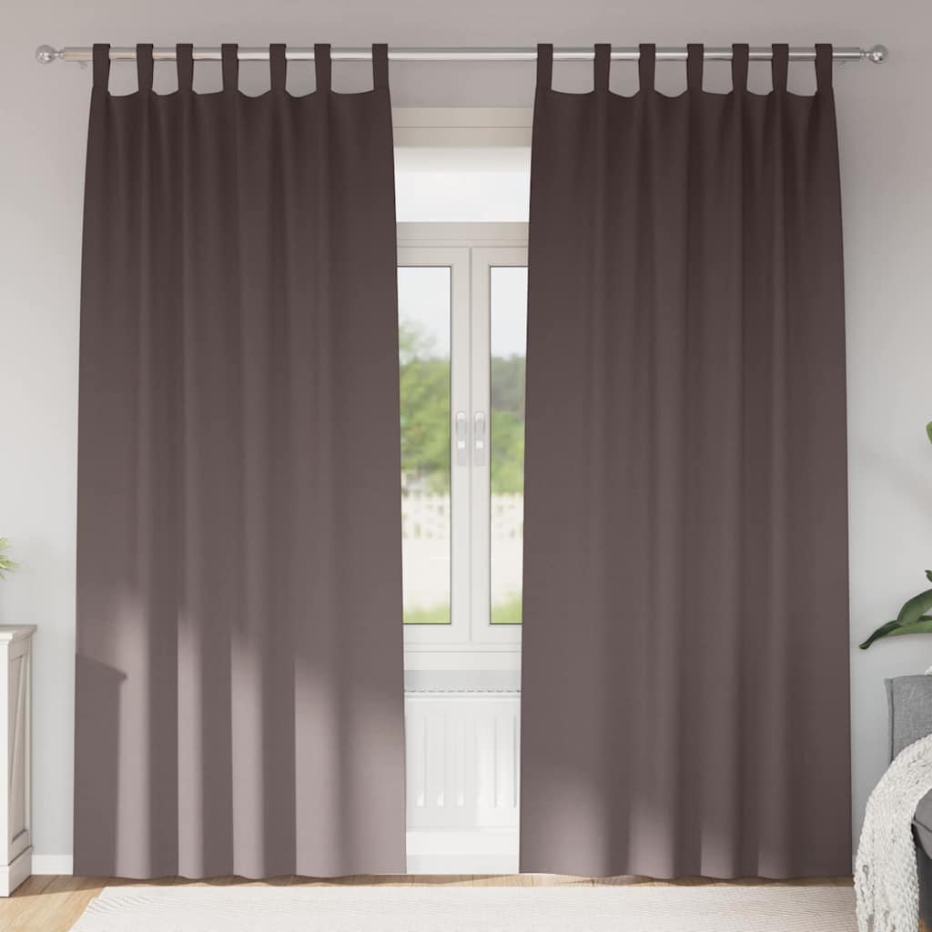 Tende Blackout con Anelli 2 pcs Marrone Scuro 260 x 140 cm