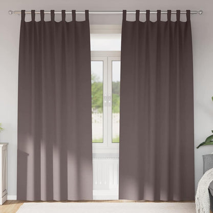 Tende Blackout con Anelli 2 pcs Marrone Scuro 260 x 140 cm