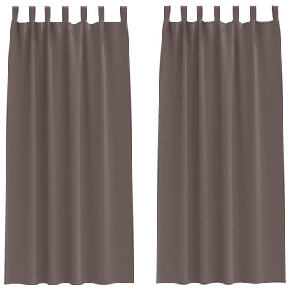 Tende Blackout con Anelli 2 pcs Marrone Scuro 260 x 140 cm