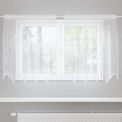 Tenda in Pizzo con tende Bianco 100 x 150 cm Poliestere