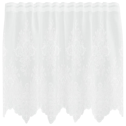 Tenda in Pizzo con tende Bianco 100 x 150 cm Poliestere