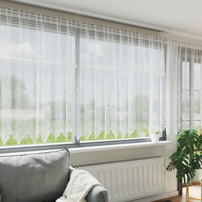 Tenda in Pizzo con tende Bianco 160 x 750 cm Poliestere