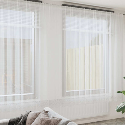 Tenda in Pizzo con tende Bianco 300 x 500 cm Poliestere