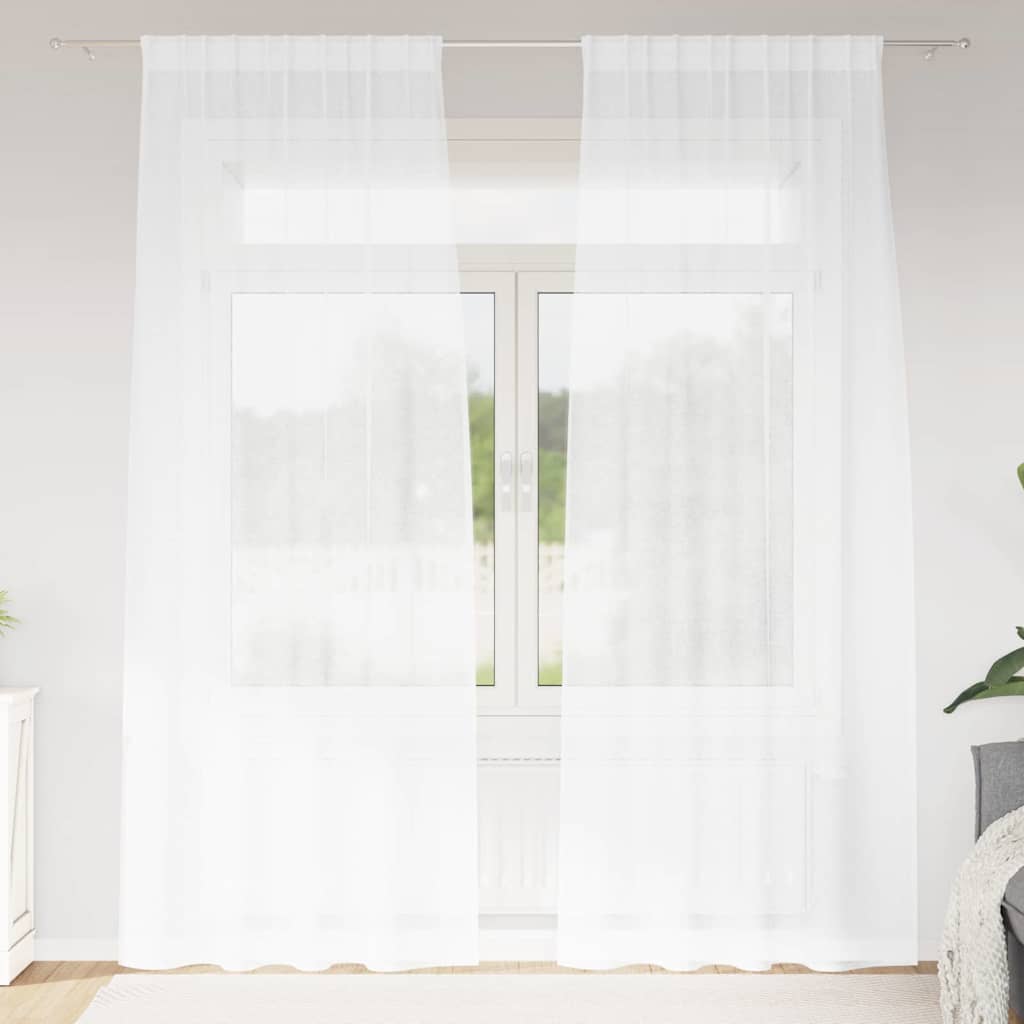 Tenda in Velo con tende 2 pcs Bianco 260 x 140 cm Poliestere