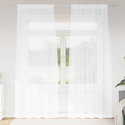 Tenda in Velo con tende 2 pcs Bianco 260 x 140 cm Poliestere